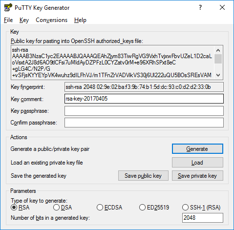 Putty Key Generated
